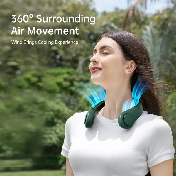 Portable Rechargeable Neck Fan – 360° Hands-Free Personal Cooling Fan